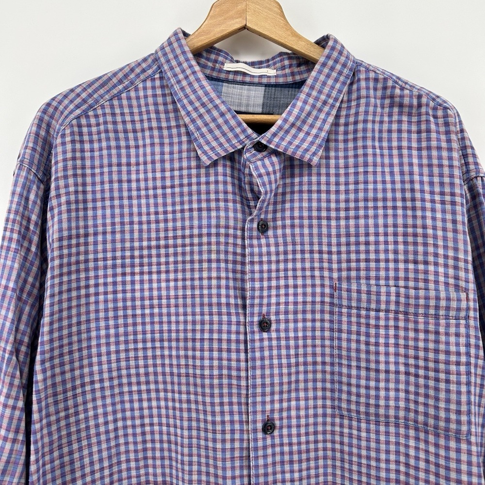 Tommy Bahama Shirt Mens 2XB Flannel Lined Purple Plaid Dadcore‎ Classic - Picture 2 of 9